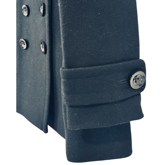 J. Crew Women's Black Double Breasted Wool Blend Peacoat - Picture 5 of 9